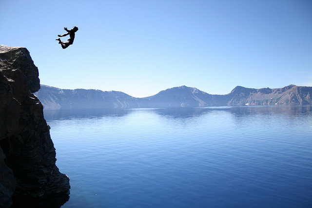 Cliff jump at nusa lembongan