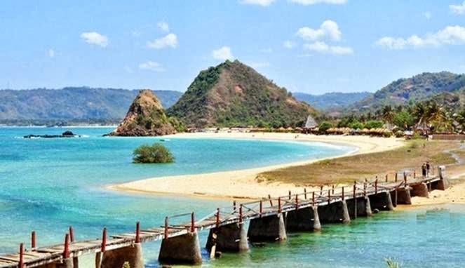 view of Seger beach in central of Lombok 